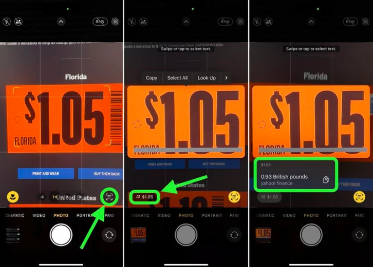 iOS 16 小技巧：使用 iPhone 相机的实时文本功能进行汇率换算