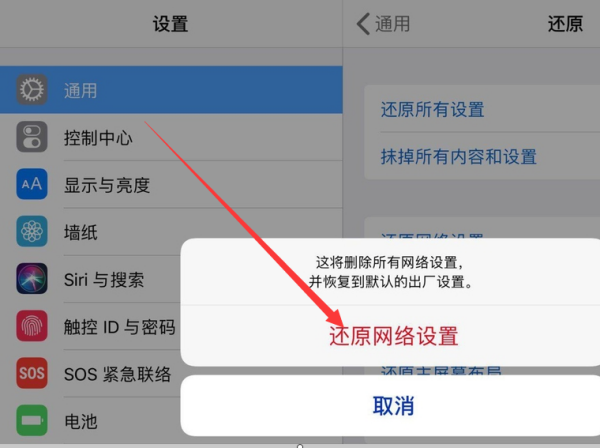 ipad如何进行网络还原