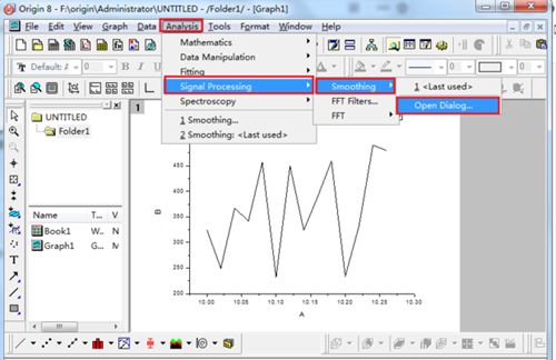 OriginPro怎么弄平滑曲线
