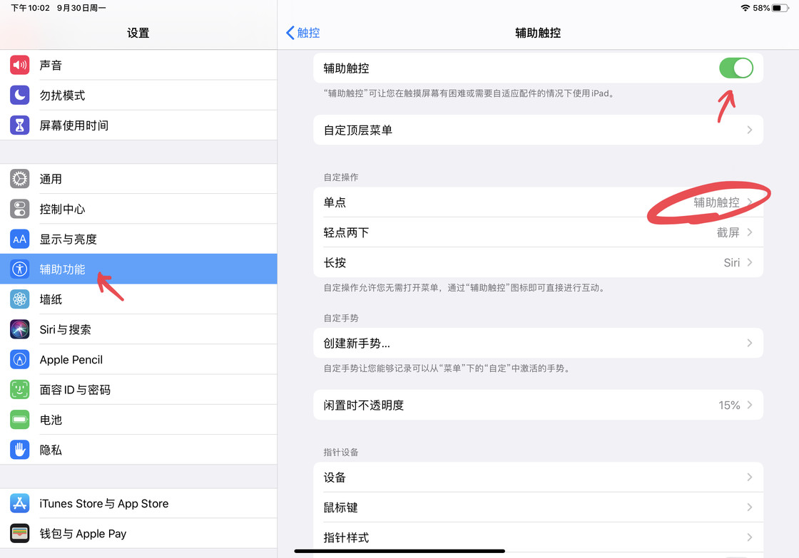 如何控制 iPadOS 辅助触控（鼠标）自动开启与关闭？