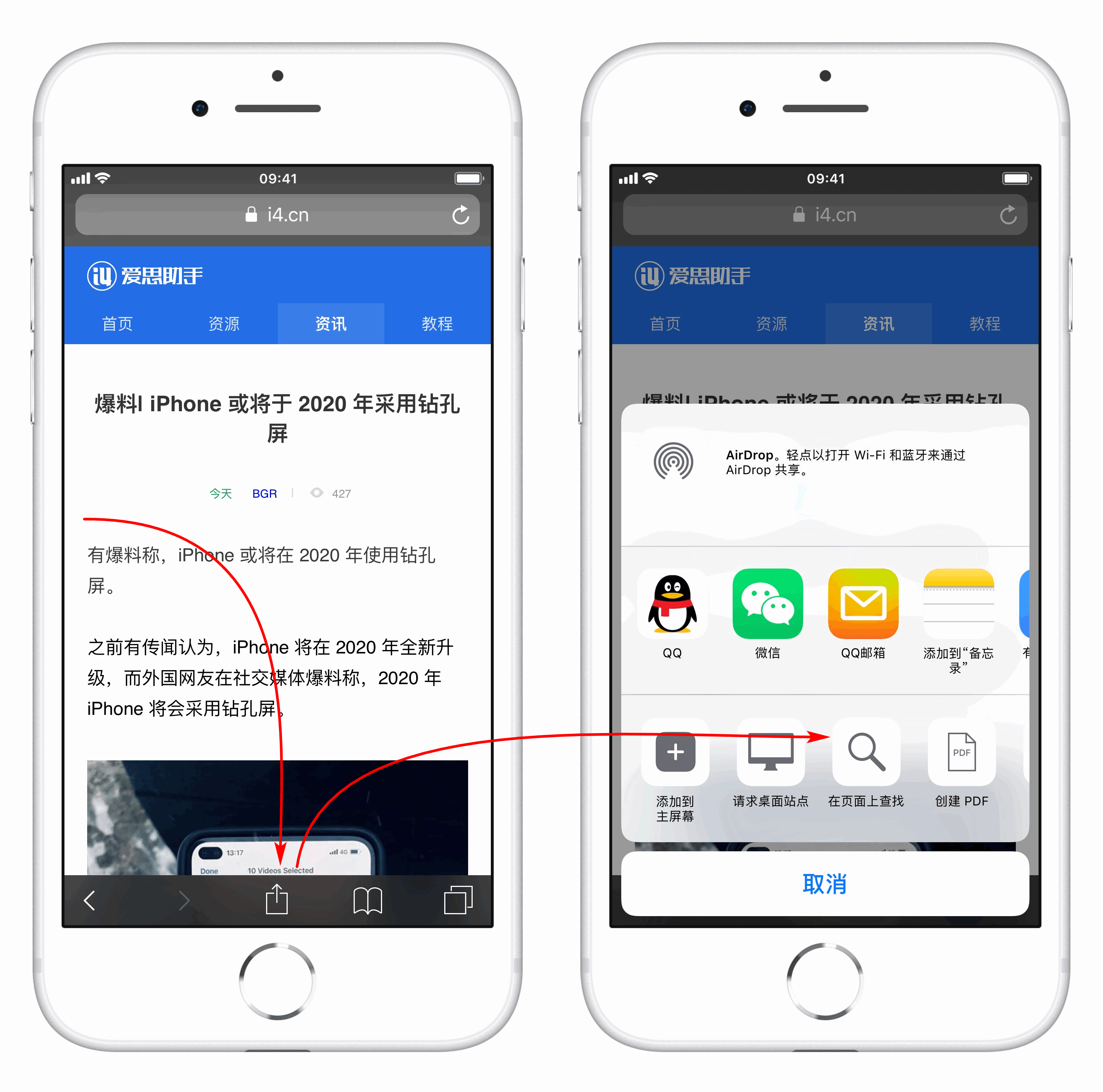 Safari 如何查找网页内的文字？