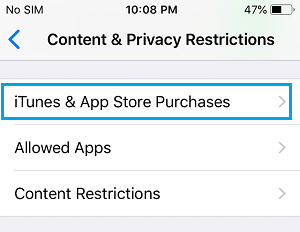 iPhone 上的 iTunes 和 App Store 购买设置选项