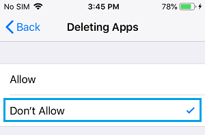 禁用删除 iPhone 上的应用程序