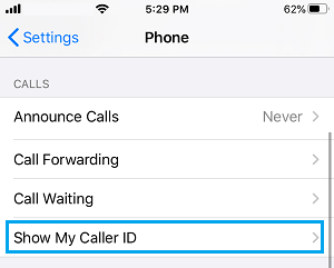 在 iPhone 上显示我的来电显示选项