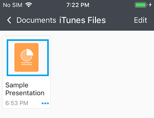 iPhone 上文档应用程序中的 PowerPoint 演示文稿文件