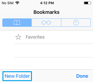 在 iPhone Safari 浏览器上创建新书签文件夹