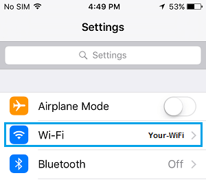 iPhone 上的 WiFi 选项