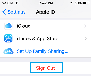 在 iPhone 上注销 Apple ID