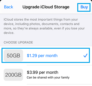 在 iPhone 上购买 iCloud 储存空间