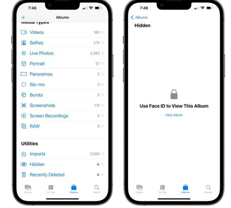 苹果iOS16如何锁定隐藏和最近删除的相册