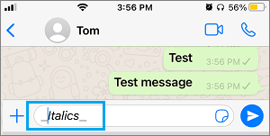 在 WhatsApp 上用斜体写文字