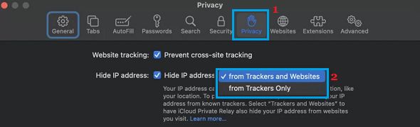 在 Mac 上隐藏跟踪器和网站的 IP 地址