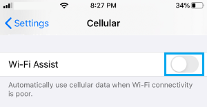 在 iPhone 上禁用 WiFi 助手