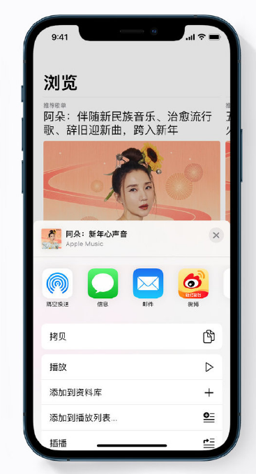 Apple Music 新增新年歌单，快来分享给好友