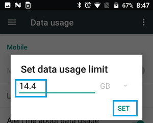 在 Android 手机上设置数据使用限制选项