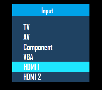 在电视上选择 HDMI 输入