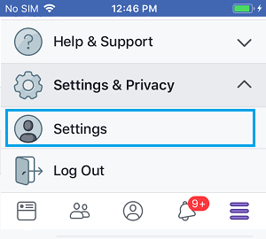 Facebook 设置选项