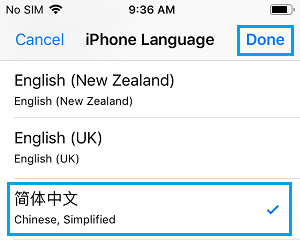 更改 iPhone 语言