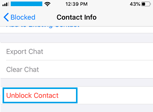 在 iPhone 上的 WhatsApp 中取消阻止联系人