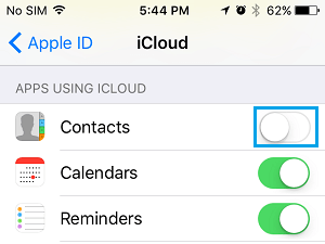 在 iPhone 上禁用 iCloud 联系人