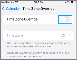 在 iPhone 上禁用日历事件的时区覆盖