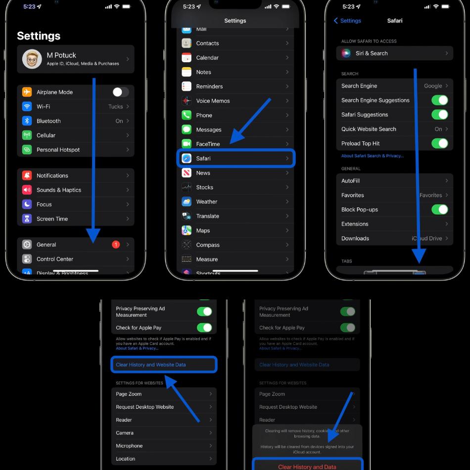 iPhone如何清除缓存、历史记录和cookie